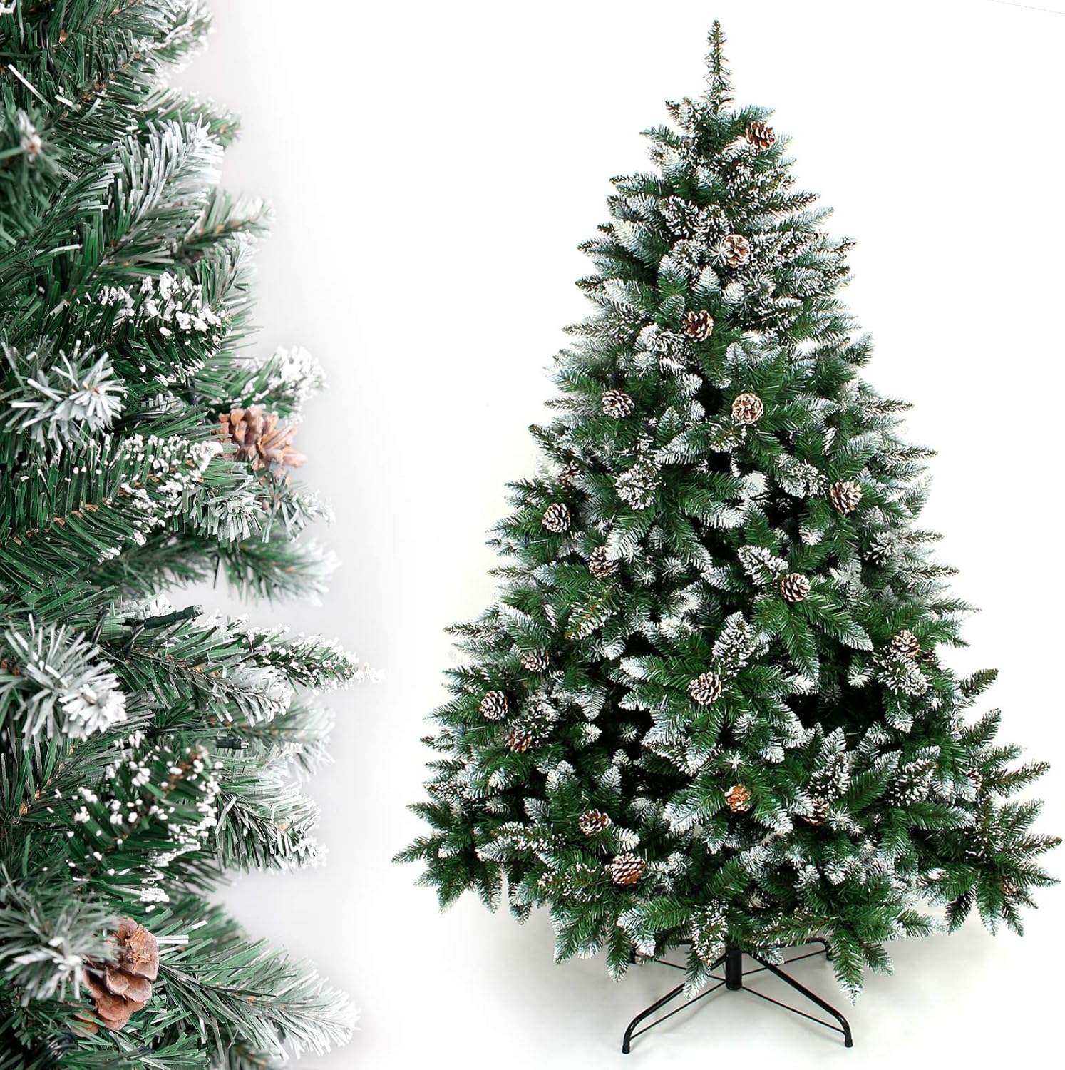 Yorbay Künstlicher Weihnachtsbaum mit Ständer (120-240 cm) – Wiederverwendbare Dekoration für Weihnachten
