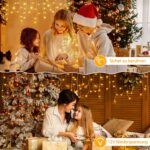 Ollny Eisregen Lichterkette aussen warmweiss, wasserdicht mit Stecker – Weihnachtsbeleuchtung für Balkon & Haus