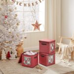 SONGMICS Aufbewahrungsboxen für Weihnachtskugeln, 3er Set, 64 Fächer, flexible Trennwände
