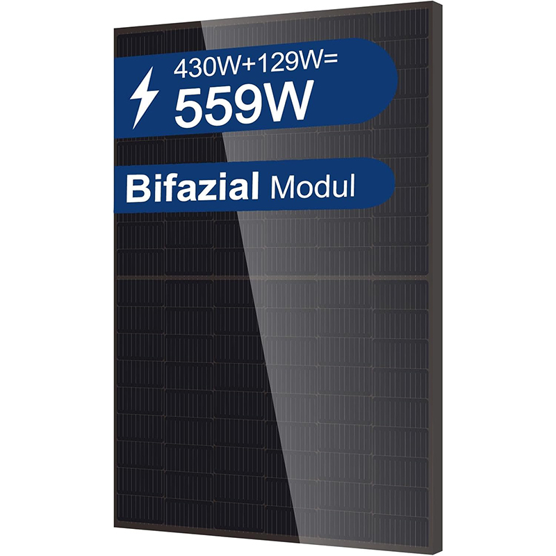 BENY 430W Bifacial Solarpanel Full Black für Balkonkraftwerk, Photovoltaikanlage, Schräg- & Flachdach, Garten