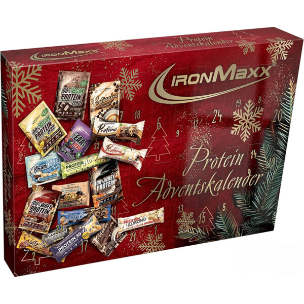 IronMaxx Protein Adventskalender 2024 - 24 Fitness-Snacks - Perfektes Geschenk für Sportler