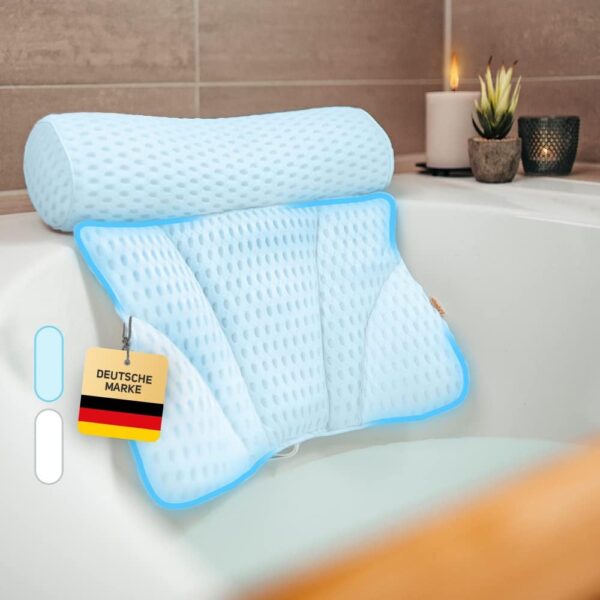 Vybelle® Badekissen – Ergonomisch & Atmungsaktiv für Nacken & Rücken, 4D Air Mesh, inkl. Tragetasche, Made in Germany