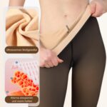 BTkviseQat Winter Strumpfhosen Damen, Gefütterte Fleece Pantyhose, Wärmend & Durchscheinend Plüschstrümpfe
