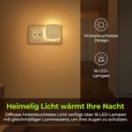 AUVON Nachtlicht mit Bewegungssensor & Dämmerungssensor, 2er Set, Einstellbare Helligkeit für Flur, Treppe, Schlafzimmer (Warmweiss/Bernstein)