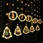BLOOMWIN 3m Lichtervorhang Weihnachtsbeleuchtung USB, 8 Modi, Fensterdeko mit Weihnachtsschmuck, Innen – Bild 2