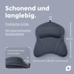 Vesta+ Badewannenkissen Nachtblau L – Ergonomisches Nackenkissen mit Saugnäpfen für Badewanne & Dusche
