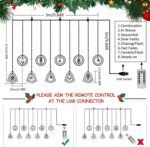 BLOOMWIN 3m Lichtervorhang Weihnachtsbeleuchtung USB, 8 Modi, Fensterdeko mit Weihnachtsschmuck, Innen – Bild 7