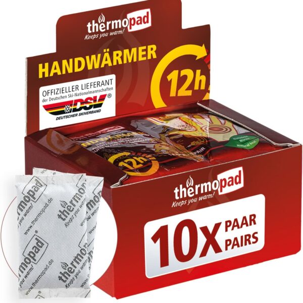 Thermopad Handwärmer – 12h Wärme, 55°C, 10 Paar Taschenwärmer