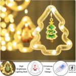 BLOOMWIN 3m Lichtervorhang Weihnachtsbeleuchtung USB, 8 Modi, Fensterdeko mit Weihnachtsschmuck, Innen – Bild 4