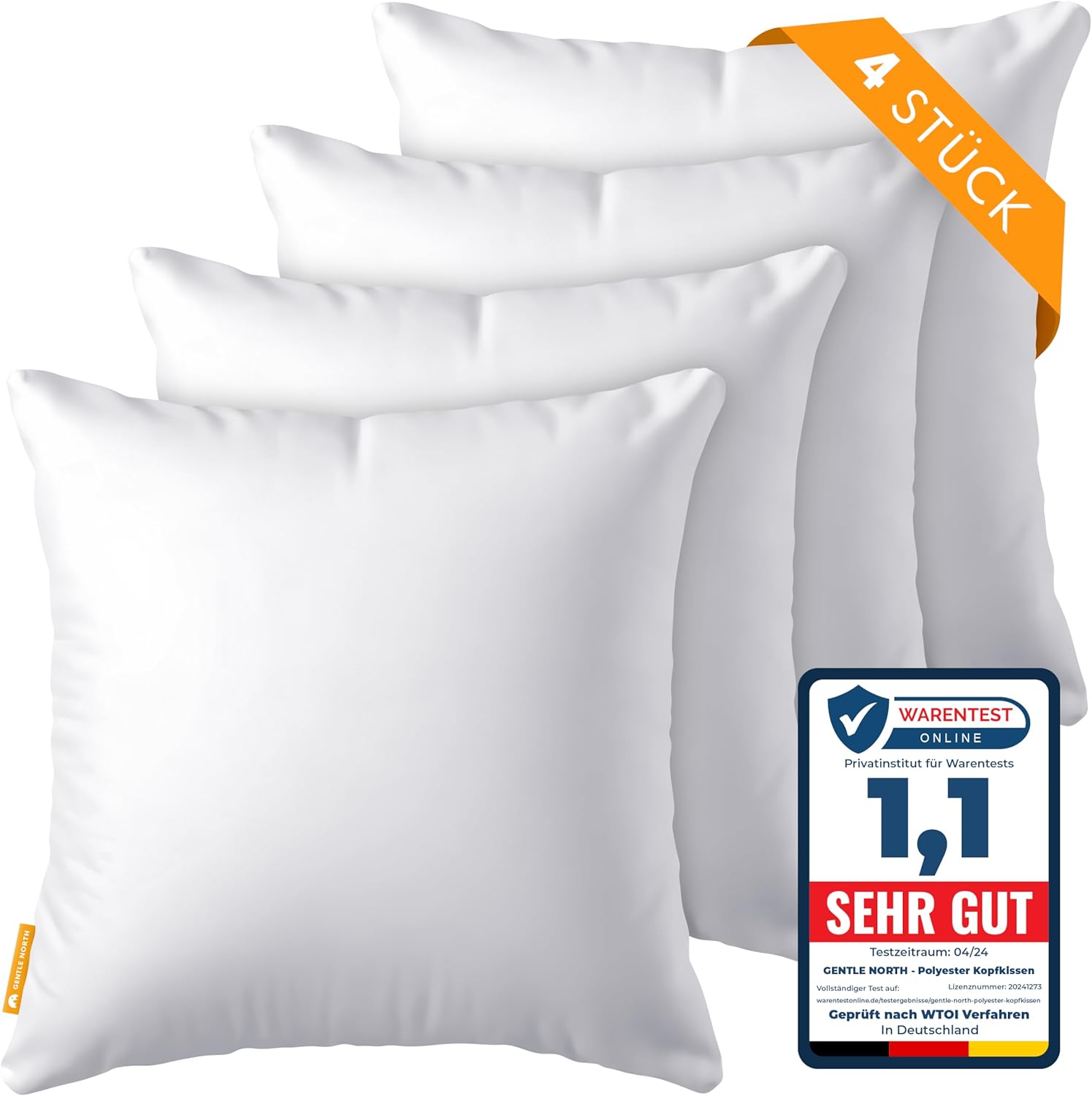 71ELLdHocGL._AC_SL1500_.jpg Gentle North 4er-Set Kopfkissen – Waschbar, Ökotex, Dekokissen für Bett & Sofa, mit Reissverschluss