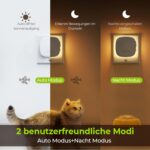 AUVON Nachtlicht mit Bewegungssensor & Dämmerungssensor, 2er Set, Einstellbare Helligkeit für Flur, Treppe, Schlafzimmer (Warmweiss/Bernstein)