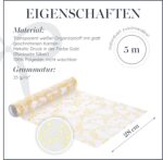 100% Mosel Organza Tischläufer Sterne, 28x5m, Transparent, Festliche Weihnachtsdeko