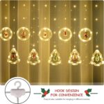BLOOMWIN 3m Lichtervorhang Weihnachtsbeleuchtung USB, 8 Modi, Fensterdeko mit Weihnachtsschmuck, Innen – Bild 5