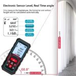 MiLESEEY Laser Entfernungsmesser – 70/120M, Elektronischer Neigungssensor, ±2mm Genauigkeit, Pythagoras, LCD-Display