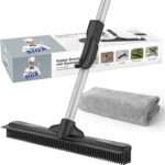 MR.SIGA Gummibesen 3-in-1 - Tierhaare entfernen, Abzieher & Bodenbürste, 155 cm Griff, inkl. Mikrofasertuch
