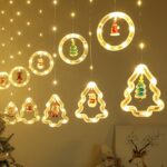 BLOOMWIN 3m Lichtervorhang Weihnachtsbeleuchtung USB, 8 Modi, Fensterdeko mit Weihnachtsschmuck, Innen – Bild 9