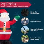 Joiedomi 1,8m Aufblasbare Weihnachtsdekoration mit LED, Weihnachtsmann für Garten & Party