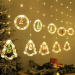 BLOOMWIN 3m Lichtervorhang Weihnachtsbeleuchtung USB, 8 Modi, Fensterdeko mit Weihnachtsschmuck, Innen