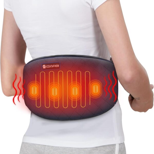 COMFIER Rückenmassage-Heizgürtel mit 3 Massagemodi & 2 Wärmestufen – Schnelle Heizfunktion für Rückenschmerzen, Ideal als Geschenk für Männer & Frauen