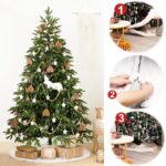 122 cm Weihnachtsbaumdecke – Weisse Plüsch-Christbaumdecke rund für festliche Deko