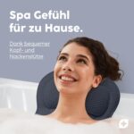 Vesta+ Badewannenkissen Nachtblau L – Ergonomisches Nackenkissen mit Saugnäpfen für Badewanne & Dusche