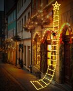 LED Weihnachtsmann Lichterkette 3m, 315 LEDs, 8 Modi mit Timer für Weihnachten, Terrasse & Garten Deko [Energieklasse F]