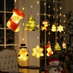 BLOOMWIN 3D Lichtervorhang 3M – 120 LEDs, USB, 8 Modi, Weihnachtsbeleuchtung Fensterdekoration Warmweiss