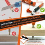 THORVALD 5-in-1 Zimmermannswinkel – Aluminiumwinkel mit Tieflochmarker, 180 mm für präzises Anreissen & Zeichnen