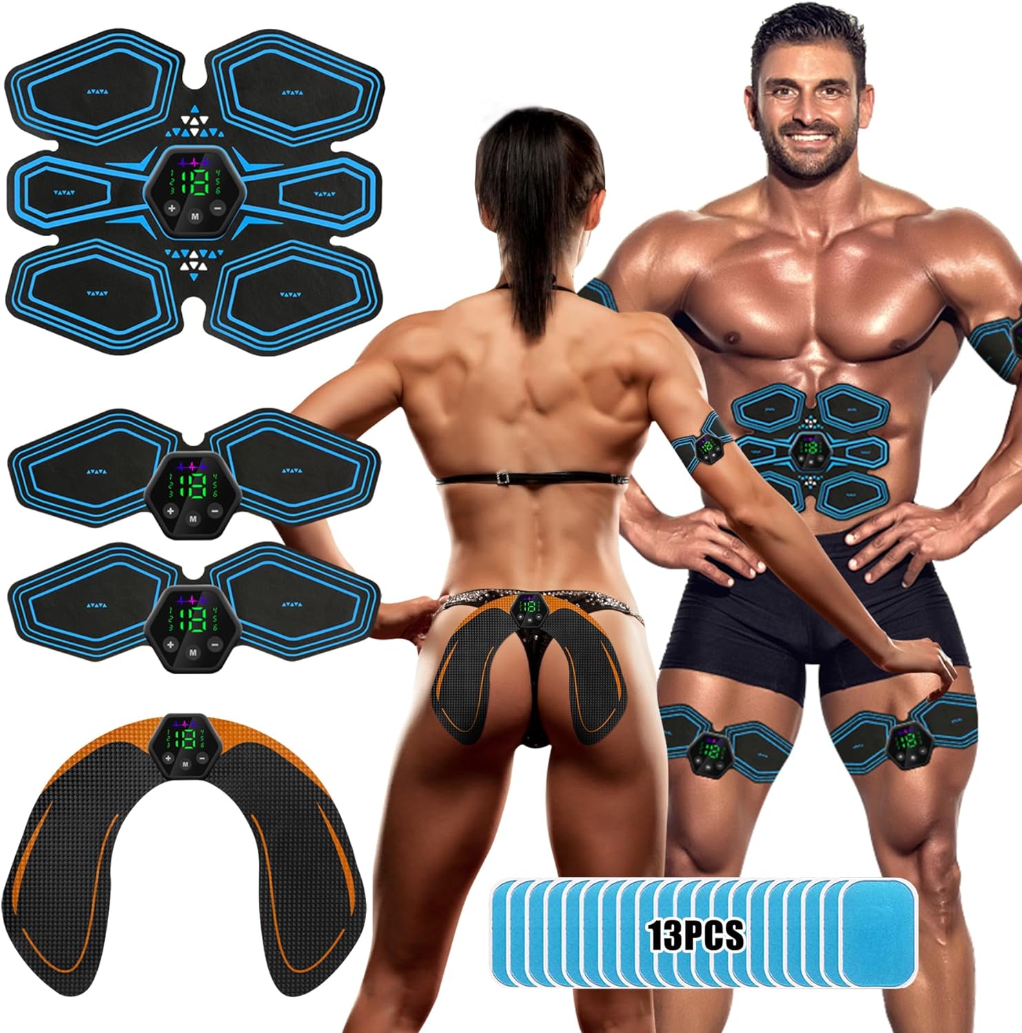 Lovcoyo EMS Bauchmuskeltrainer – 6 Modi, 19 Intensitäten, USB-wiederaufladbar, Ganzkörpertraining