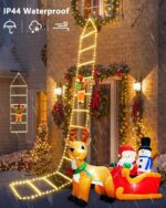 iShabao Lichterkette Weihnachtsbaum & Leiter mit Weihnachtsmann, 132-310 LEDs, Timer, 8 Modi, wasserdicht für Innen & Aussen, Weihnachtsdeko [Energieklasse G]