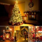 LED Weihnachtsmann Lichterkette 3m, 315 LEDs, 8 Modi mit Timer für Weihnachten, Terrasse & Garten Deko [Energieklasse F]