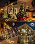 iShabao Lichterkette Weihnachtsbaum & Leiter mit Weihnachtsmann, 132-310 LEDs, Timer, 8 Modi, wasserdicht für Innen & Aussen, Weihnachtsdeko [Energieklasse G]