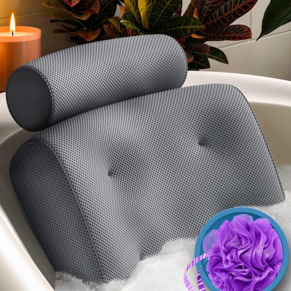 Everlasting Comfort Badekissen – Luxus Kopf-, Nacken- & Rückenstütze für Wanne & Spa