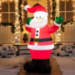Joiedomi 1,8m Aufblasbare Weihnachtsdekoration mit LED, Weihnachtsmann für Garten & Party