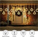 BLOOMWIN 3m Lichtervorhang Weihnachtsbeleuchtung USB, 8 Modi, Fensterdeko mit Weihnachtsschmuck, Innen – Bild 6