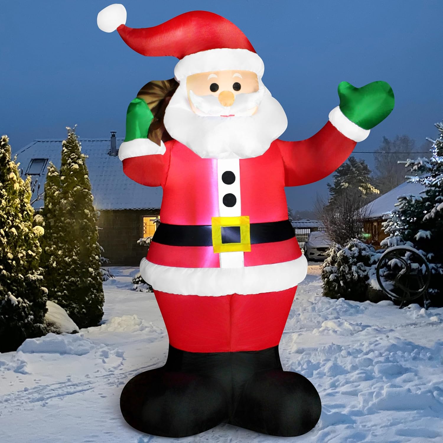81U6zJj8p9L._AC_SL1500_.jpg Joiedomi 1,8m Aufblasbare Weihnachtsdekoration mit LED, Weihnachtsmann für Garten & Party