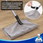MR.SIGA Gummibesen 3-in-1 - Tierhaare entfernen, Abzieher & Bodenbürste, 155 cm Griff, inkl. Mikrofasertuch