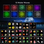 YAZEKY LED Weihnachtsprojektor 2-in-1 mit 16 Mustern & 10 Farben, Fernbedienung