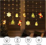 BLOOMWIN 3D Lichtervorhang 3M – 120 LEDs, USB, 8 Modi, Weihnachtsbeleuchtung Fensterdekoration Warmweiss