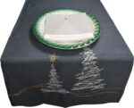 khevga Tischläufer Tischdecke Weihnachten modern mit Stickerei