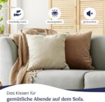 Gentle North 4er-Set Kopfkissen – Waschbar, Ökotex, Dekokissen für Bett & Sofa, mit Reissverschluss
