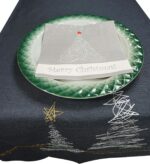 khevga Tischläufer Tischdecke Weihnachten modern mit Stickerei