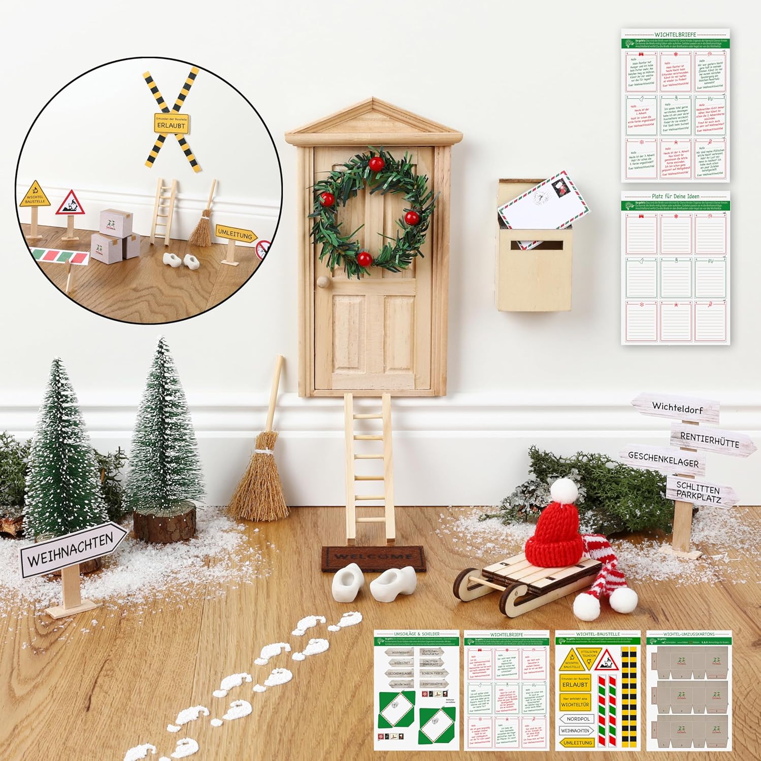 91ozM32nB2L._AC_SL1500_.jpg Nordstern Wichteltür Set – Komplettset mit Zubehör für Weihnachten & DIY-Dekoration