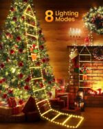 iShabao Lichterkette Weihnachtsbaum & Leiter mit Weihnachtsmann, 132-310 LEDs, Timer, 8 Modi, wasserdicht für Innen & Aussen, Weihnachtsdeko [Energieklasse G]