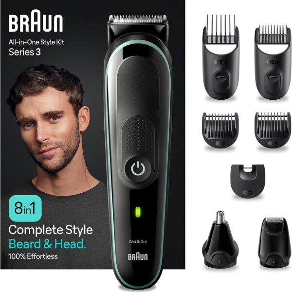 Braun 8-in-1 Barttrimmer & Bodygroomer – Wasserdicht, 80 Min Akku