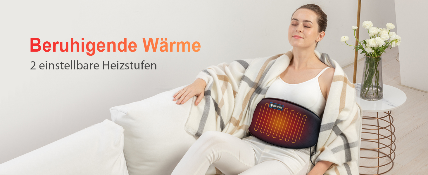 COMFIER Rückenmassage-Heizgürtel mit 3 Massagemodi & 2 Wärmestufen – Schnelle Heizfunktion für Rückenschmerzen, Ideal als Geschenk für Männer & Frauen