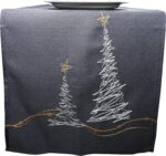khevga Tischläufer Tischdecke Weihnachten modern mit Stickerei