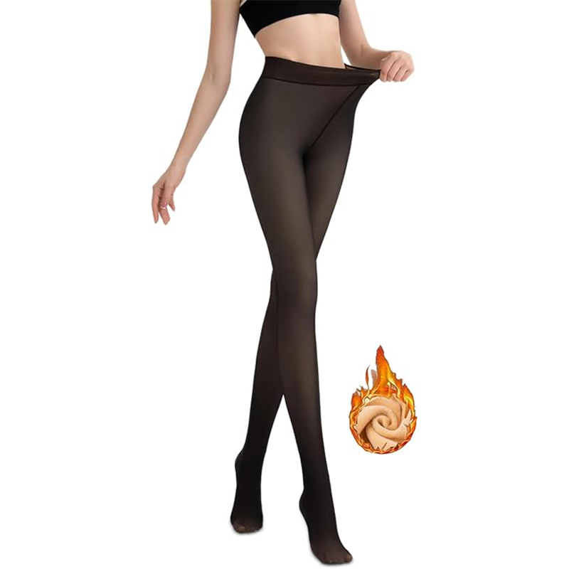 BTkviseQat Winter Strumpfhosen Damen, Gefütterte Fleece Pantyhose, Wärmend & Durchscheinend Plüschstrümpfe