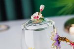 Luka Tech Glas-Teetasse mit Blumen & Schmetterling – Geschenk für Mama & Frauen
