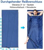 WILLNORN 2-in-1 Hüttenschlafsack – Leicht, XL & als Reisedecke nutzbar (95x220 cm) – Bild 3
